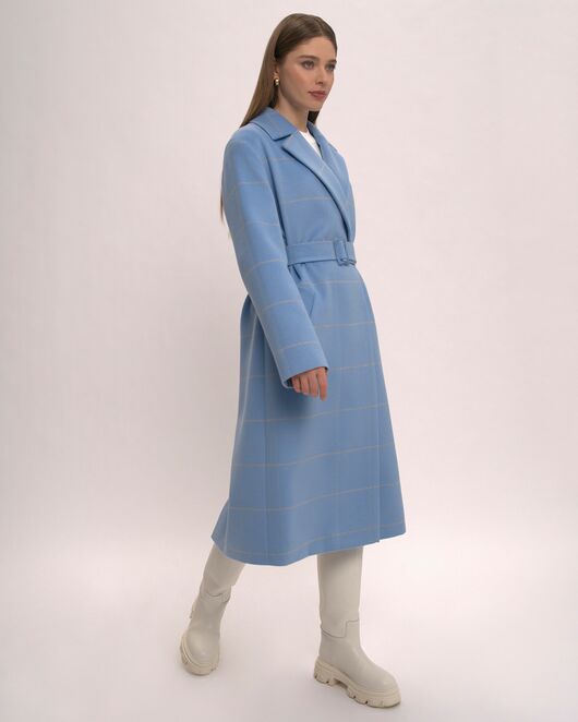 Пиджак удлинённый женский голубой в клетку M2145 от byME 