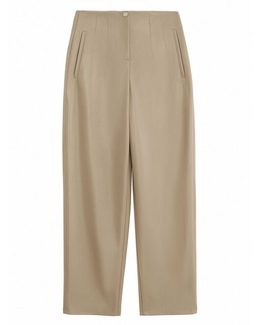 Брюки бежевые из экокожи от byME 