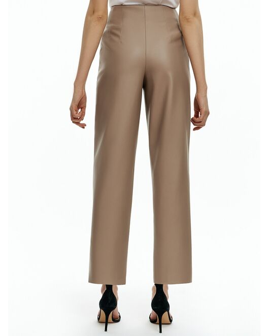 Брюки бежевые из экокожи от byME 