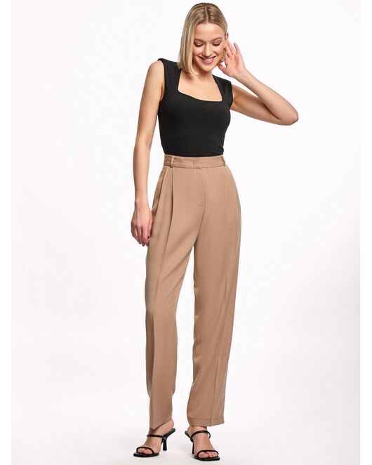 Брюки женские из лиоцелла песочный от byME 