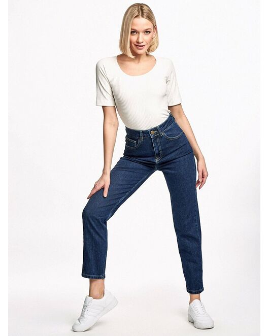 Женские укороченные джинсы тёмно-синие CA-1-36705_50031-140 от byME 