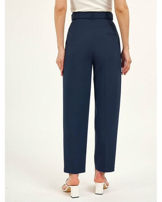 Брюки-бананы с защипами тёмно-синие CA-2-1650261-140 от byME 