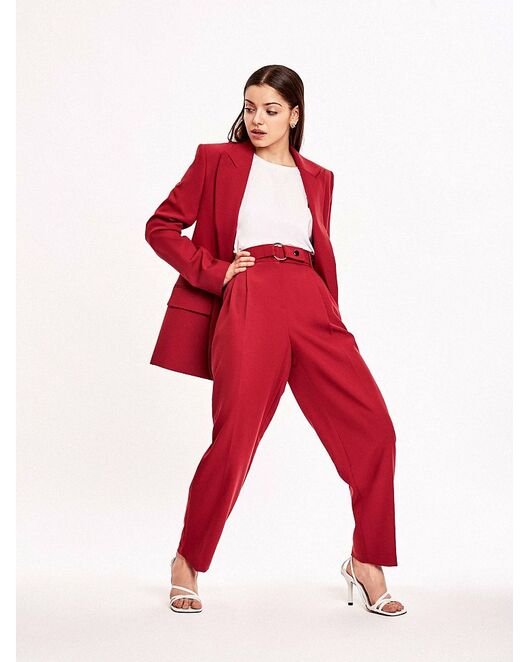 Брюки женские с защипами брусничные CA-2-1650261-357 от byME 