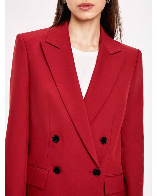 Жакет женский прямой двубортный брусничный от byME 