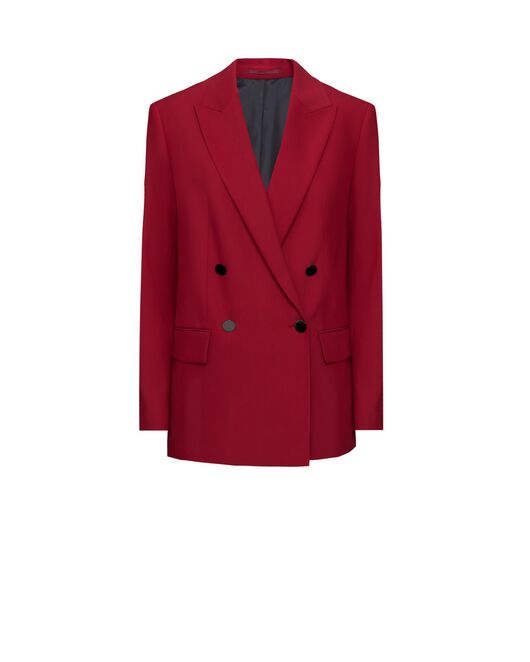 Жакет женский прямой двубортный брусничный от byME 