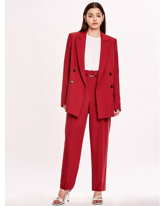 Жакет женский прямой двубортный брусничный от byME 