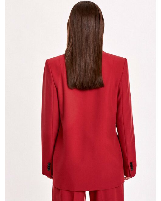 Жакет женский прямой двубортный брусничный от byME 