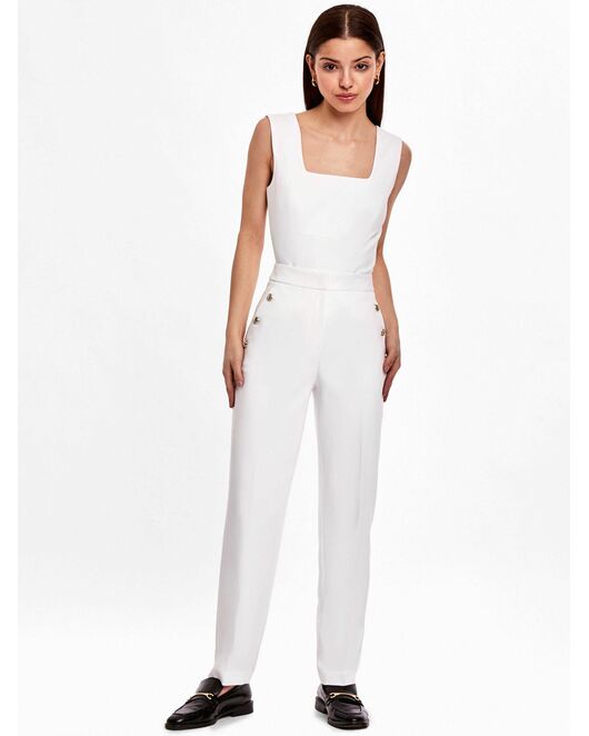 Брюки зауженные женские экрю от byME 