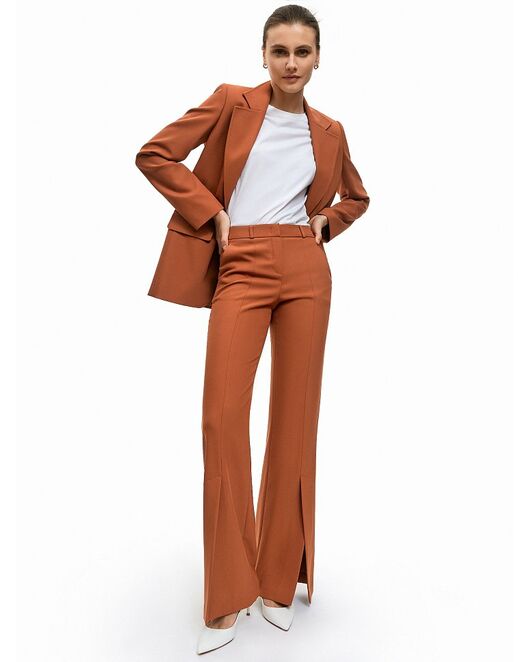 Женские брюки клеш средней посадки терракотовые CA-2-16505_50006-035 от byME 