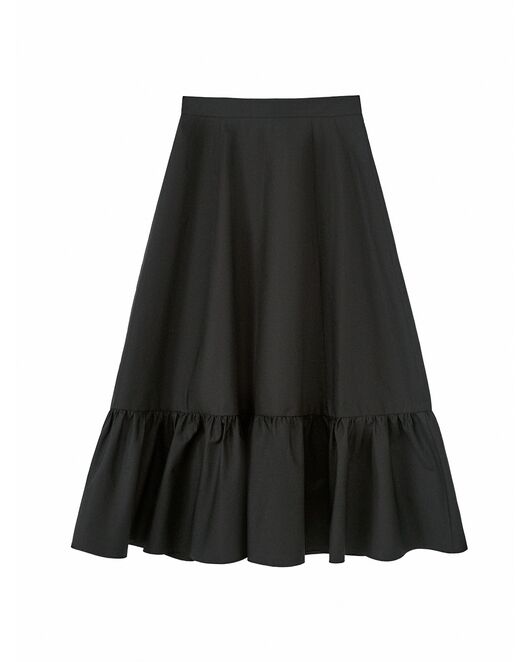 Прямая юбка годе из хлопка чёрная от byME 