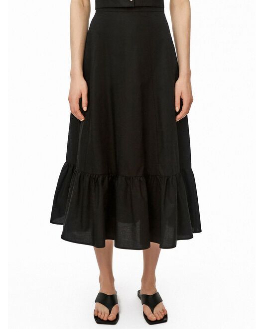 Прямая юбка годе из хлопка чёрная от byME 