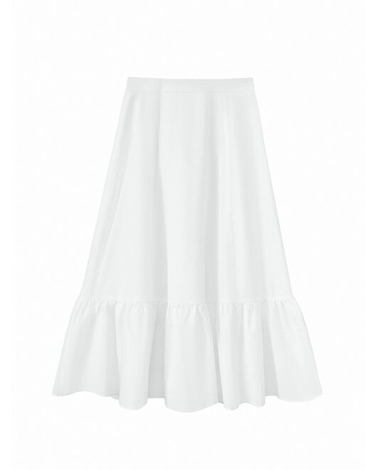 Прямая юбка годе из хлопка белая от ByME 