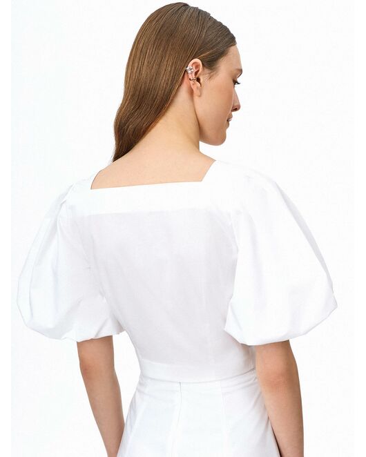 Блуза женская с короткими рукавами фонариками белая от byME 