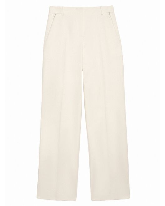 Прямые женские брюки молочного цвета от byME 