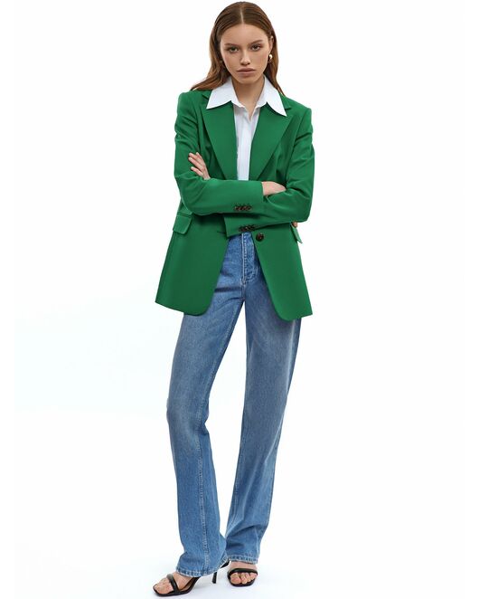 Жакет женский однобортный зелёный от byME 