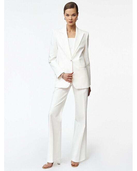 Жакет однобортный белый из смесового хлопка от byME 