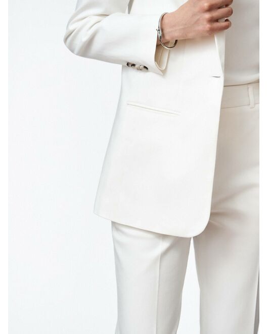 Жакет однобортный белый из смесового хлопка от byME 