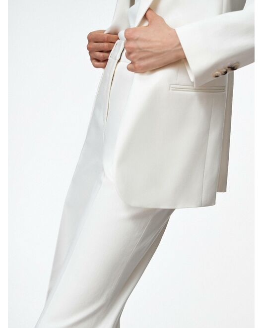 Жакет однобортный белый из смесового хлопка от byME 