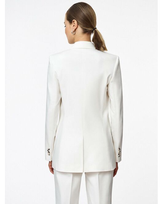 Жакет однобортный белый из смесового хлопка от byME 