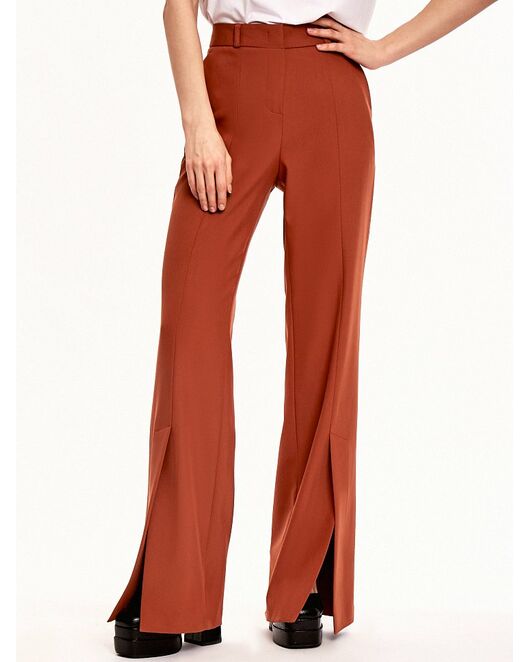 Женские брюки клеш средней посадки терракотовые CA-2-16505_50006-035 от byME 