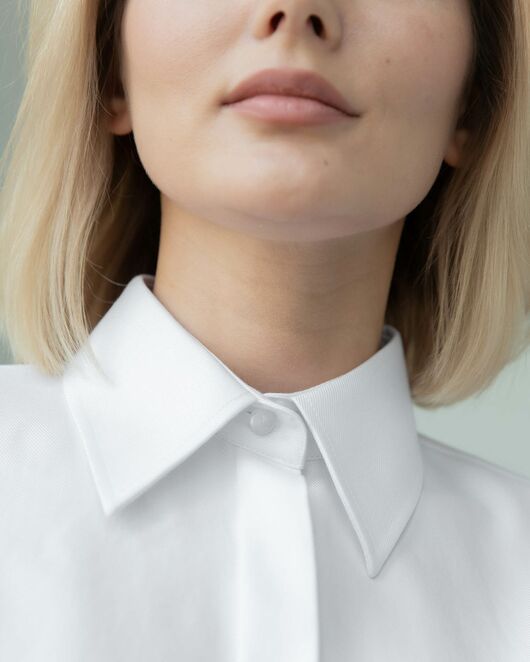 Блузка объемный рукав 3/4 белая - 7965 от byME 