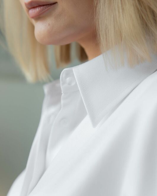 Блузка объемный рукав 3/4 белая - 7965 от byME 