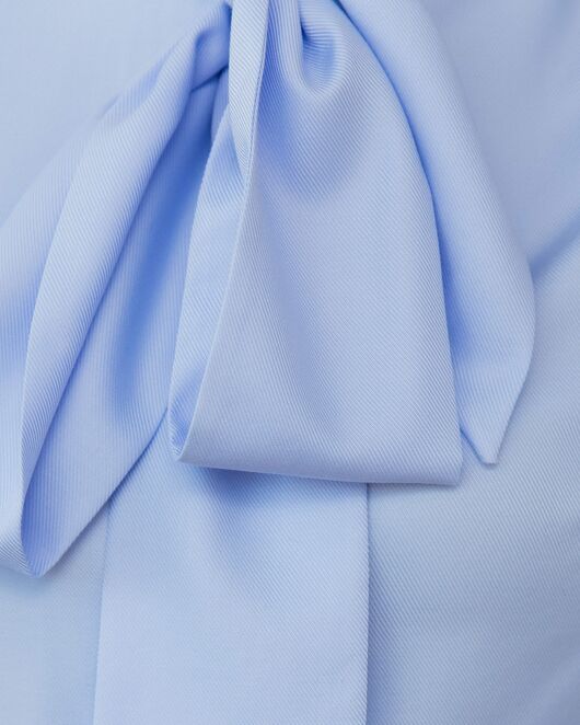 Женская блузка под пуговицы с бантом голубая - 8237 от byME 