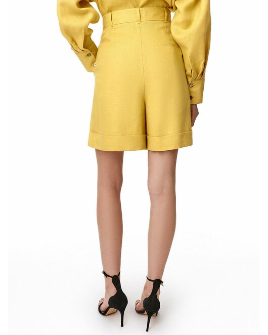 Шорты женские изо льна жёлтые от ByME 