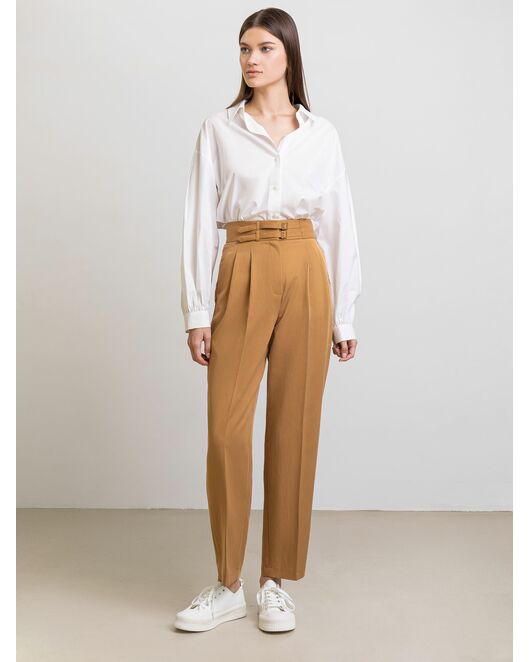 Брюки женские с двойным ремешком тоффи от byME 