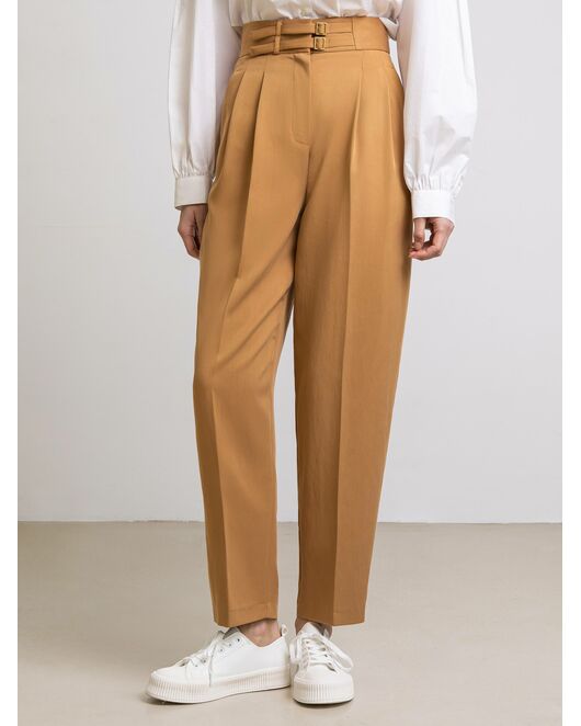 Брюки женские с двойным ремешком тоффи от byME 