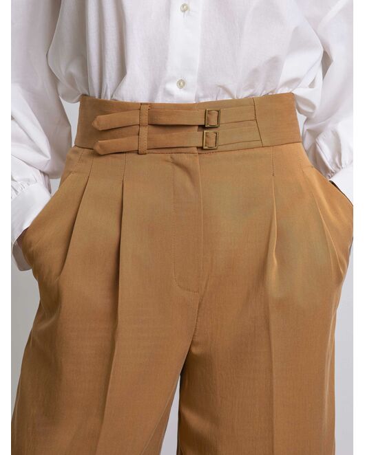 Брюки женские с двойным ремешком тоффи от byME 