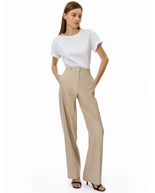 Брюки женские прямые бежевые от byME 