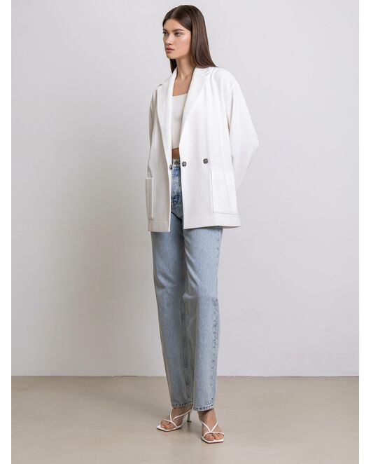 Жакет с застёжкой-кнопкой белый от byME 