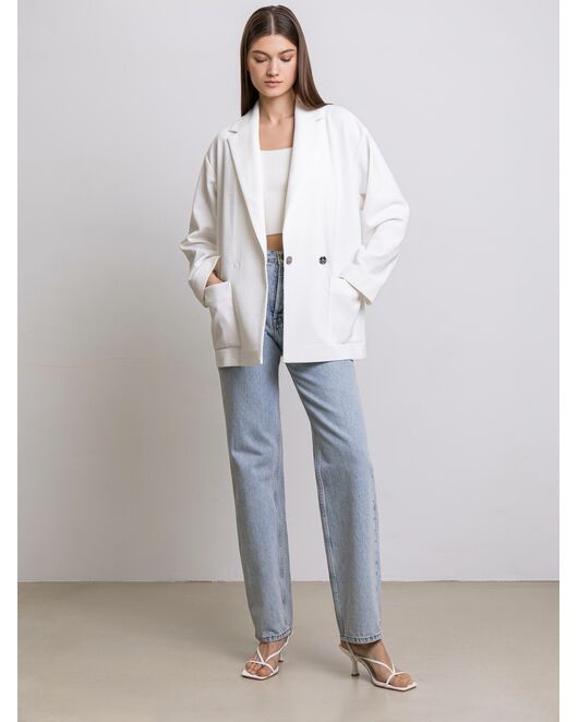 Жакет с застёжкой-кнопкой белый от byME 