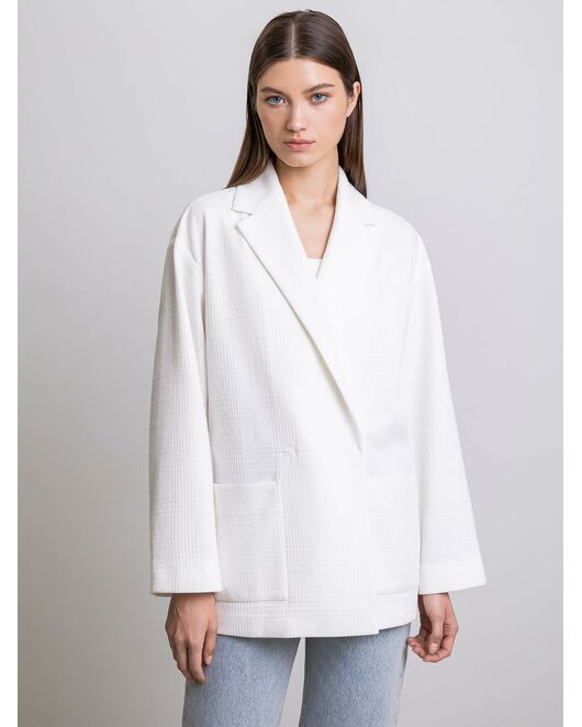Жакет с застёжкой-кнопкой белый от byME 