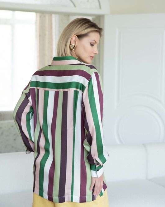 Женская рубашка из вискозы в полоску - 8273 от byME 
