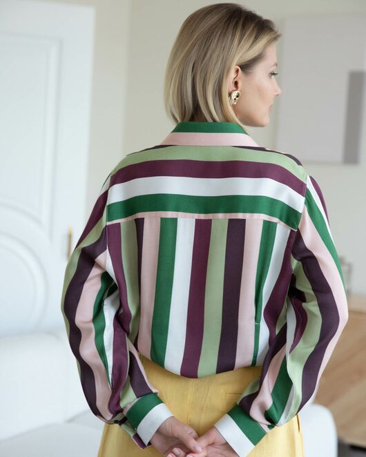 Женская рубашка из вискозы в полоску - 8273 от byME 