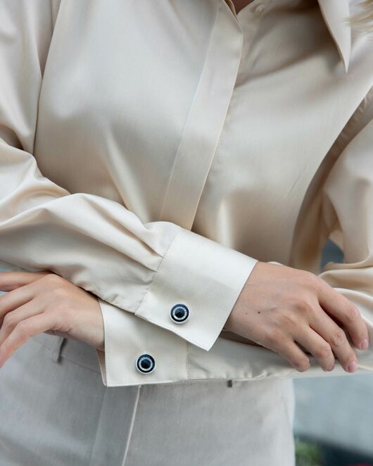 Женская блузка с универсальным манжетом бежевая - 8312 от byME 