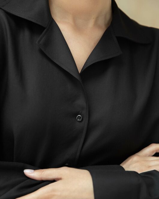 Женская рубашка в оверсайз силуэте чёрная - 8316 от byME 