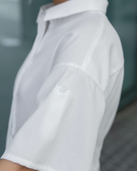 Женская рубашка с коротким рукавом белая - 8326 от  