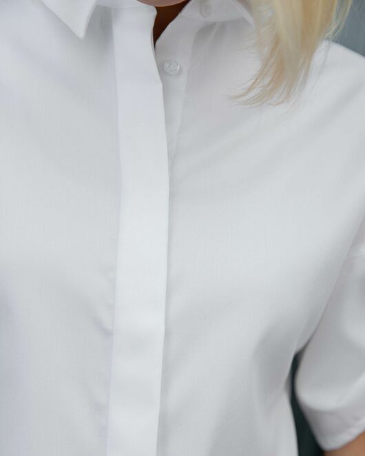 Женская рубашка с коротким рукавом белая - 8326 от  