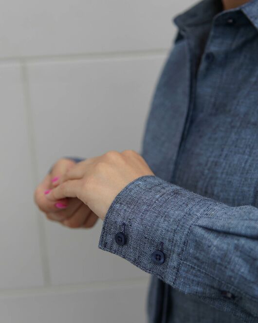 Женская льняная рубашка графитовая - 8330 от byME 