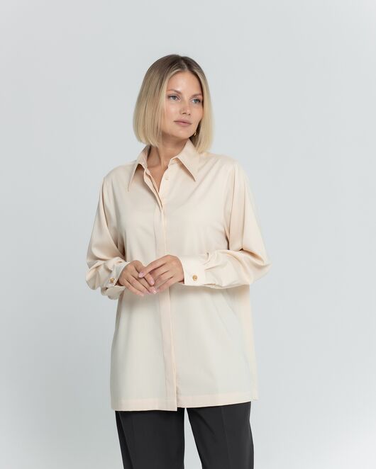 Женская рубашка с супатной застёжкой бежевая - 8373 от byME 