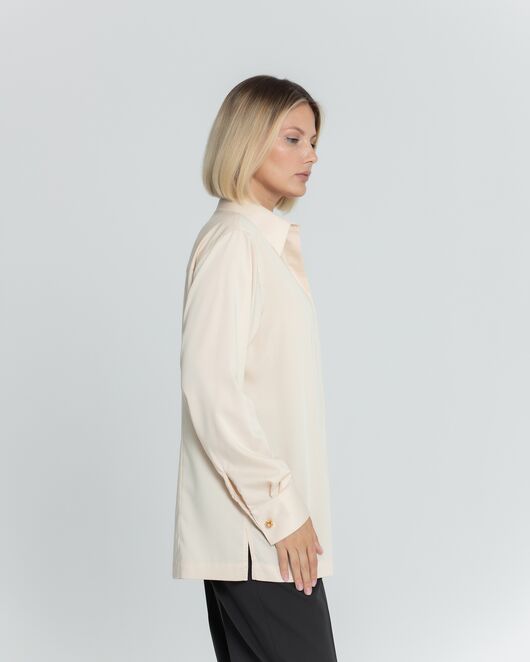 Женская рубашка с супатной застёжкой бежевая - 8373 от byME 