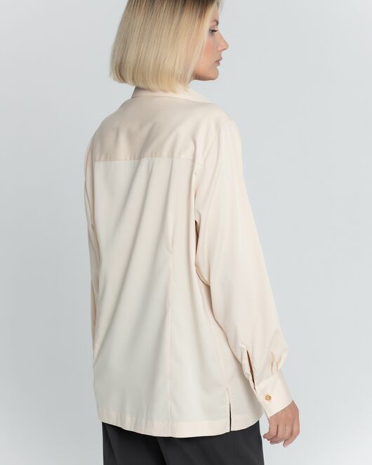 Женская рубашка с супатной застёжкой бежевая - 8373 от byME 