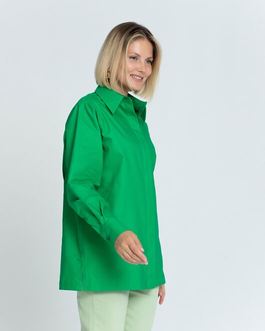 Женская рубашка с универсальным манжетом зелёная - 8375 от byME 