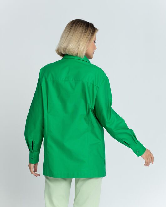Женская рубашка с универсальным манжетом зелёная - 8375 от byME 