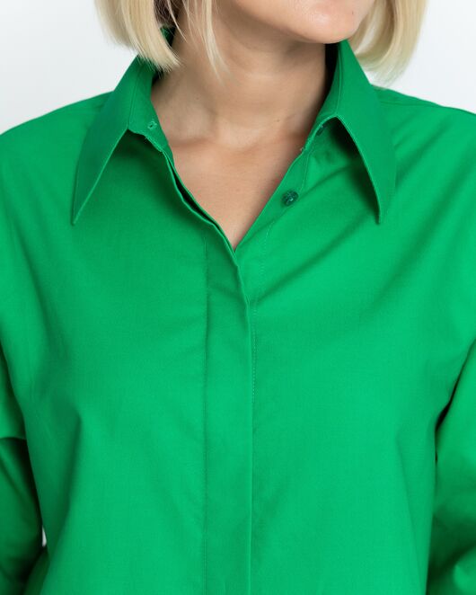 Женская рубашка с универсальным манжетом зелёная - 8375 от byME 