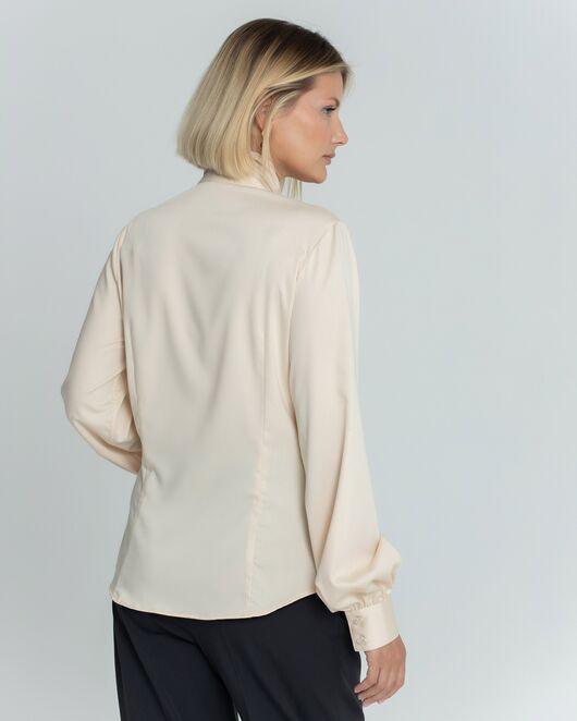 Женская блузка бежевая с бантом - 8378 от ByME 