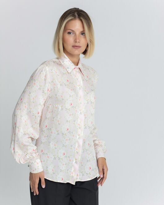 Женская рубашка под пуговицы принт розы - 8380 от byME  Женская рубашка под пуговицы принт розы - 8380 от byME
